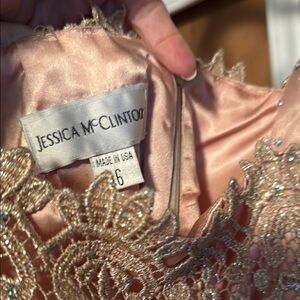 Jessica McClintock Pink and Gold Dress